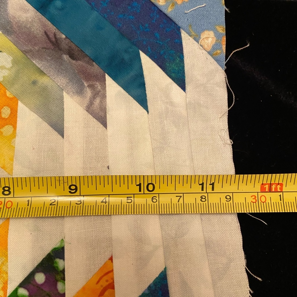 Lot of 2 Pineapple log Cabin Block Quilt Front Panels Handmade for Crafting - Picture 4 of 7